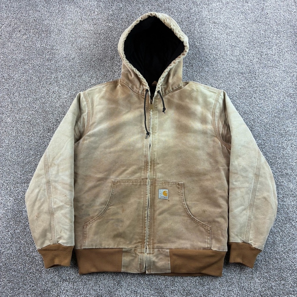Vintage Carhartt Hooded Active Jacket Women's M Brown Cotton Canvas WJ130 BRN